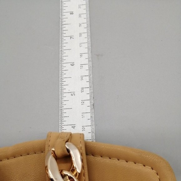 Wild Diva Womens Chain Link Slide Sandal Tan Faux Leather Flat Heel 6.5 - Picture 6 of 10